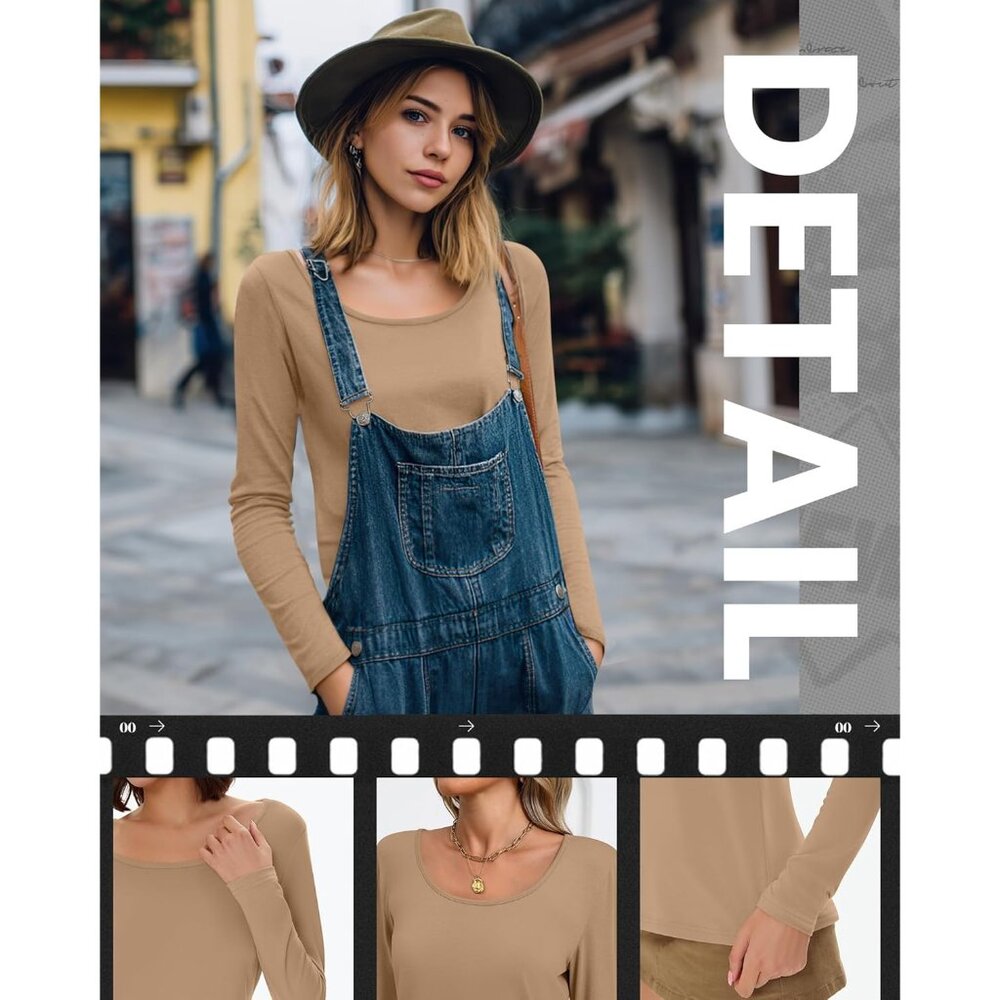 Women's Long Sleeve Basic Tops 3 Pack Solid Fabri… - image 3